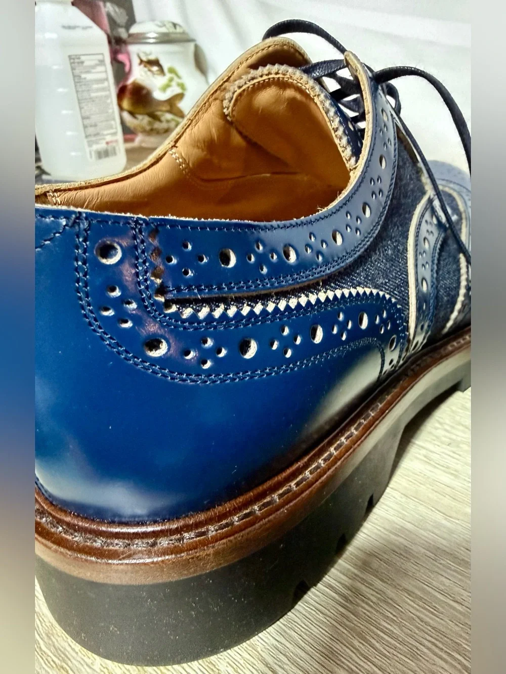 Louis Vuitton Denim Voltaire Derby Size 7.5 (U.S. Sz 8.5) Men's, NWOB, Authentic